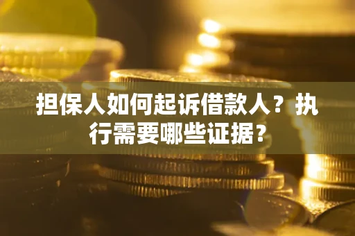 北京担保人如何起诉借款人？执行需要哪些证据？