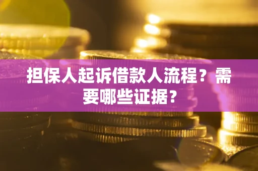 北京担保人起诉借款人流程?需要哪些证据? 北京担保人起诉借款人流程?需要哪些证据?